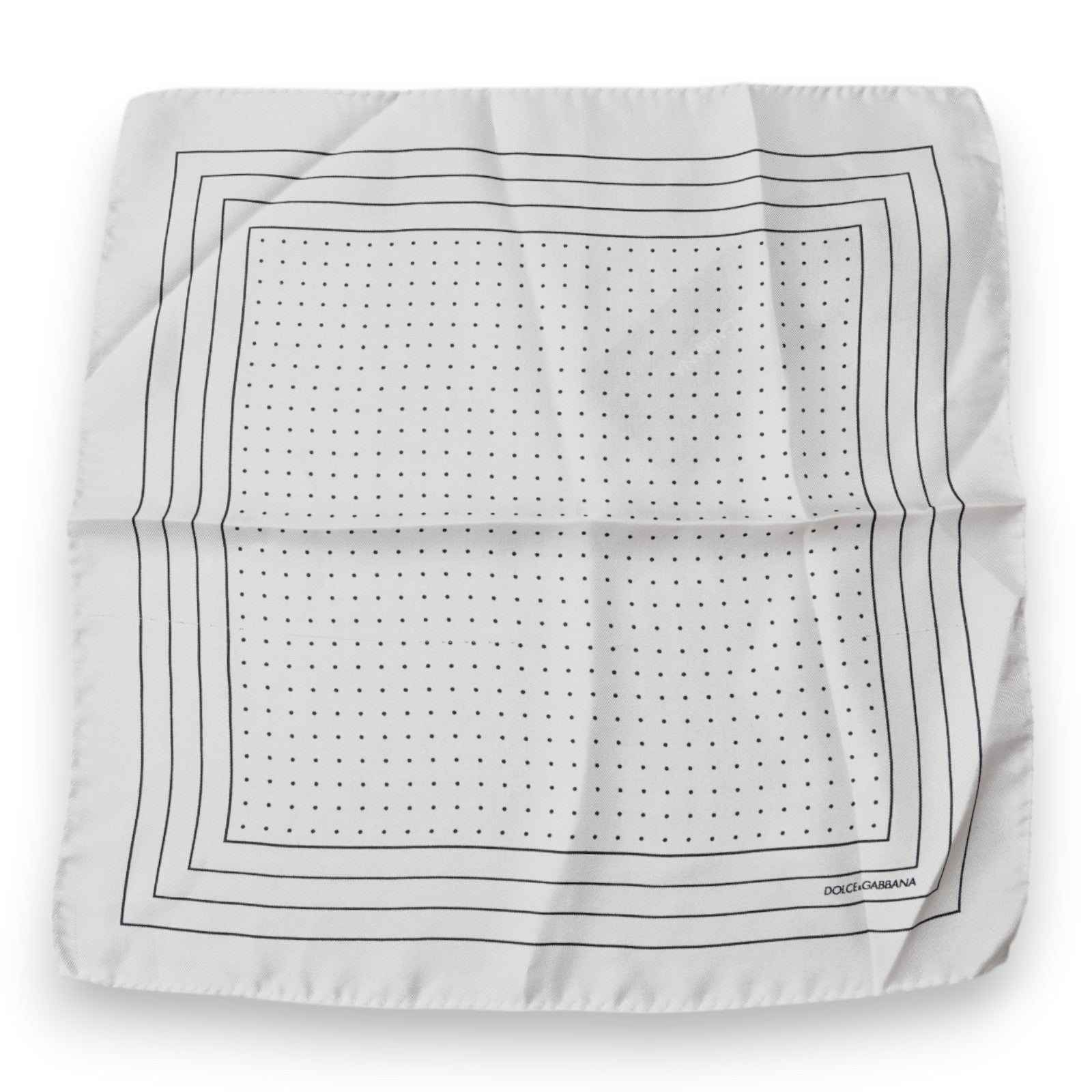 White Polka Dots Square Handkerchief Scarf