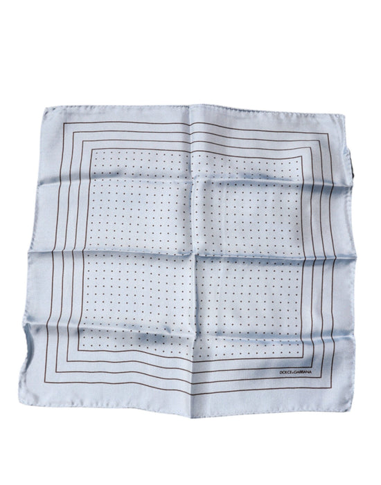 Sky Blue Polka Dots Square Handkerchief Scarf