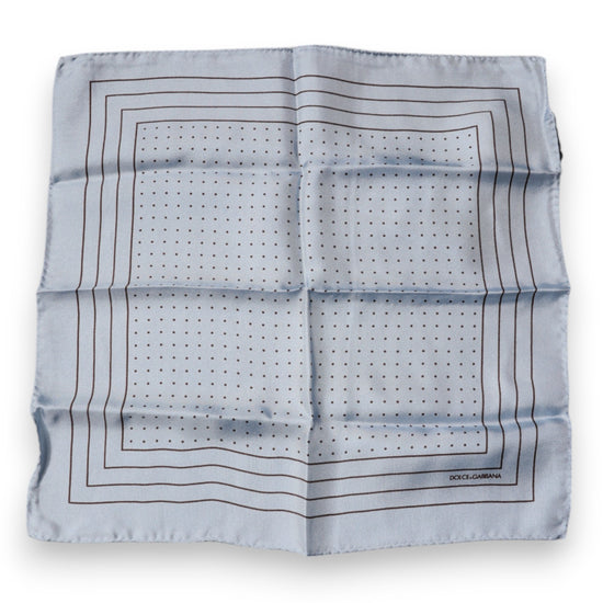 Sky Blue Polka Dots Square Handkerchief Scarf