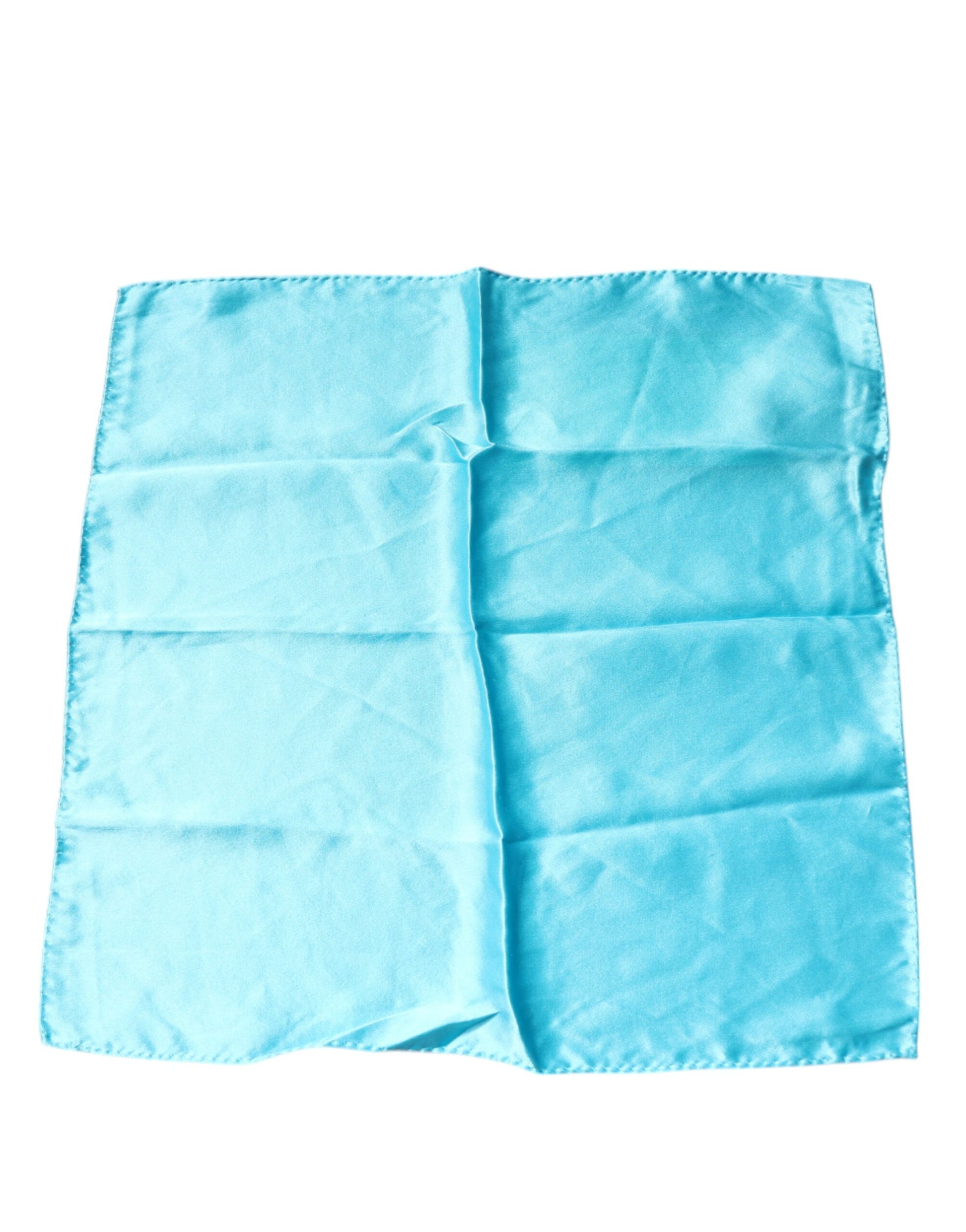 Light Blue Satin Silk Square Handkerchief Scarf