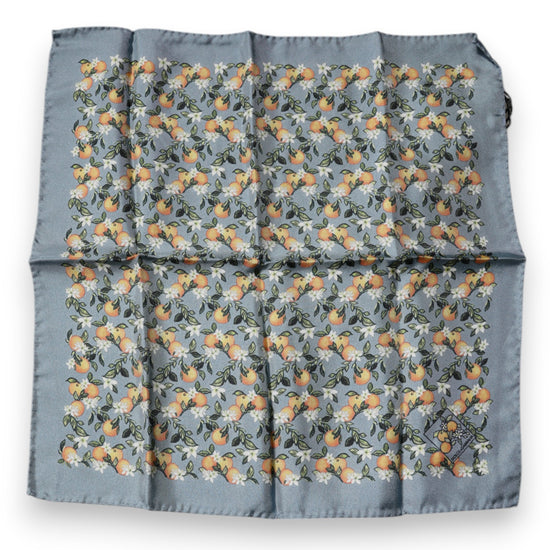 Gray Oranges Silk Square Handkerchief Scarf