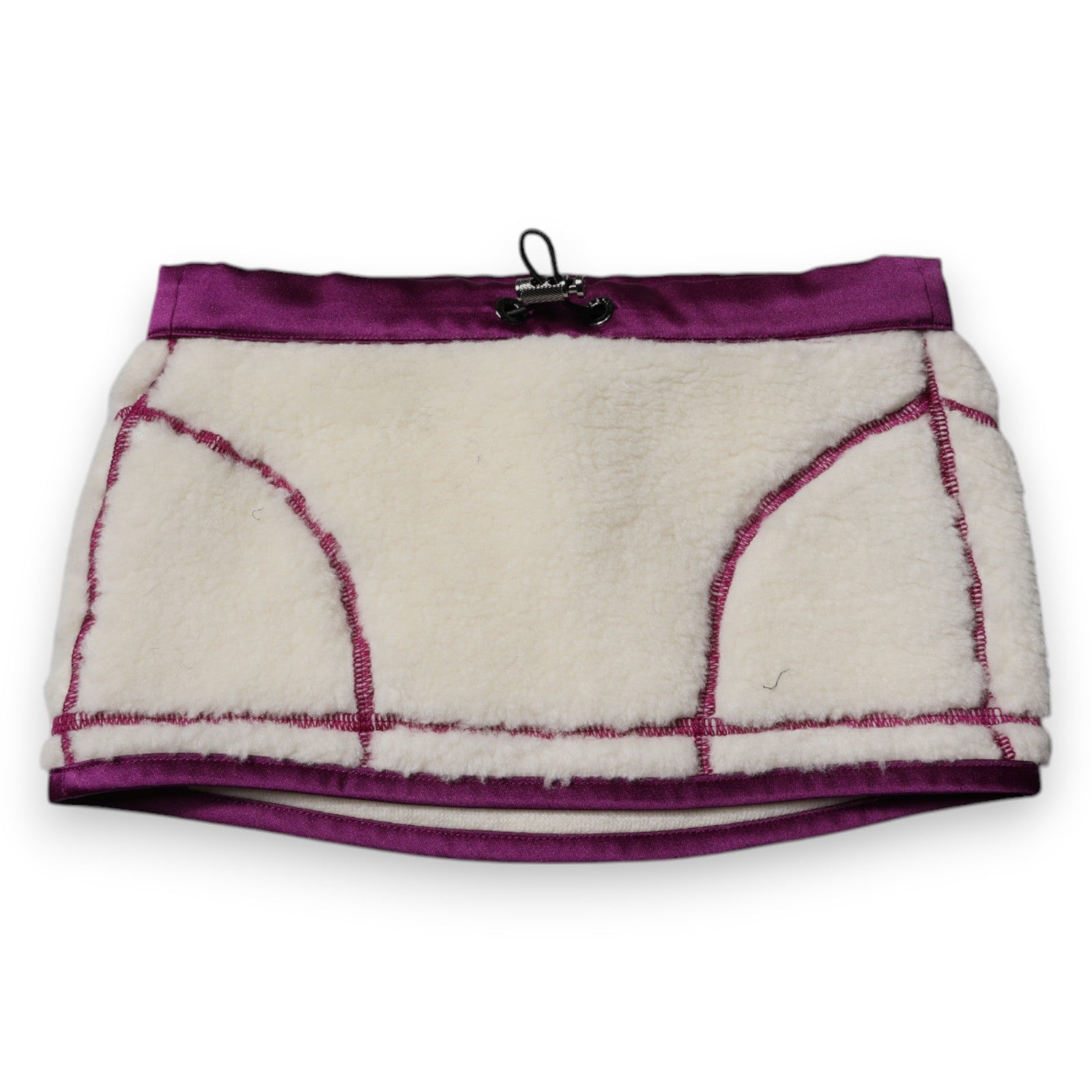 White Purple Cashmere Fleece Neck Warmer Scarf