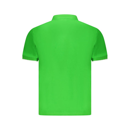 Green Cotton Men Polo Shirt