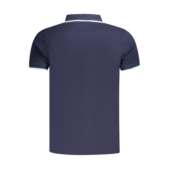 Blue Cotton Men Polo Shirt