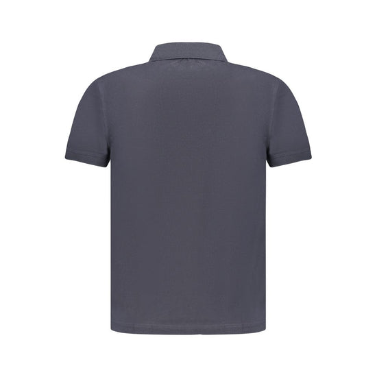 Blue Cotton Men Polo Shirt