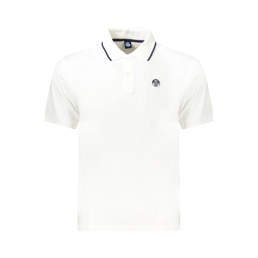 White Cotton Men Polo Shirt