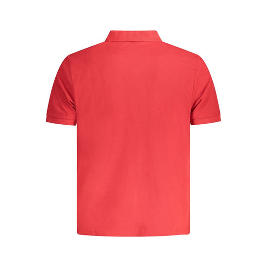 Red Cotton Men Polo Shirt