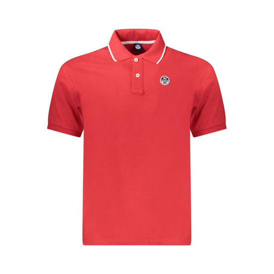 Red Cotton Men Polo Shirt