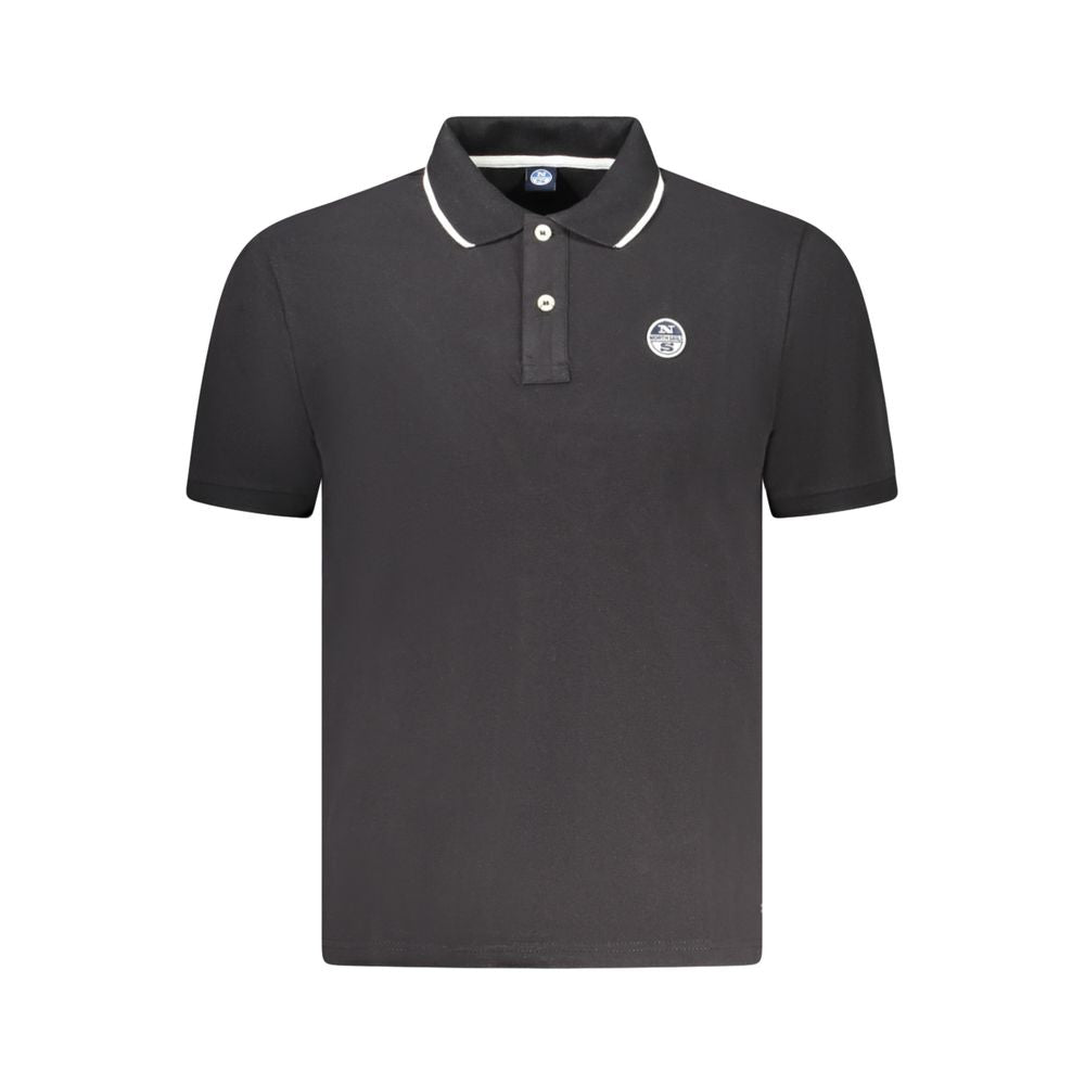 Black Cotton Mens Polo Shirt