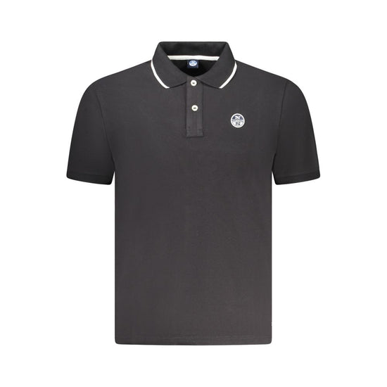 Black Cotton Mens Polo Shirt