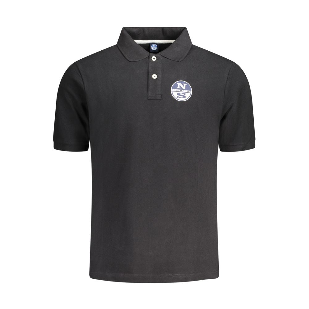 Black Cotton Mens Polo Shirt