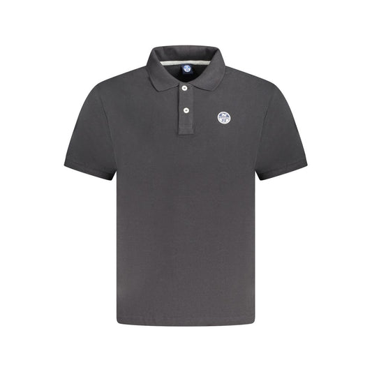 Black Cotton Men Polo Shirt