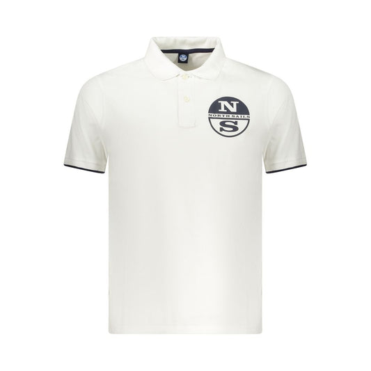 White Cotton Men Polo Shirt