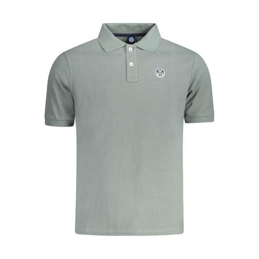 Green Cotton Men Polo Shirt