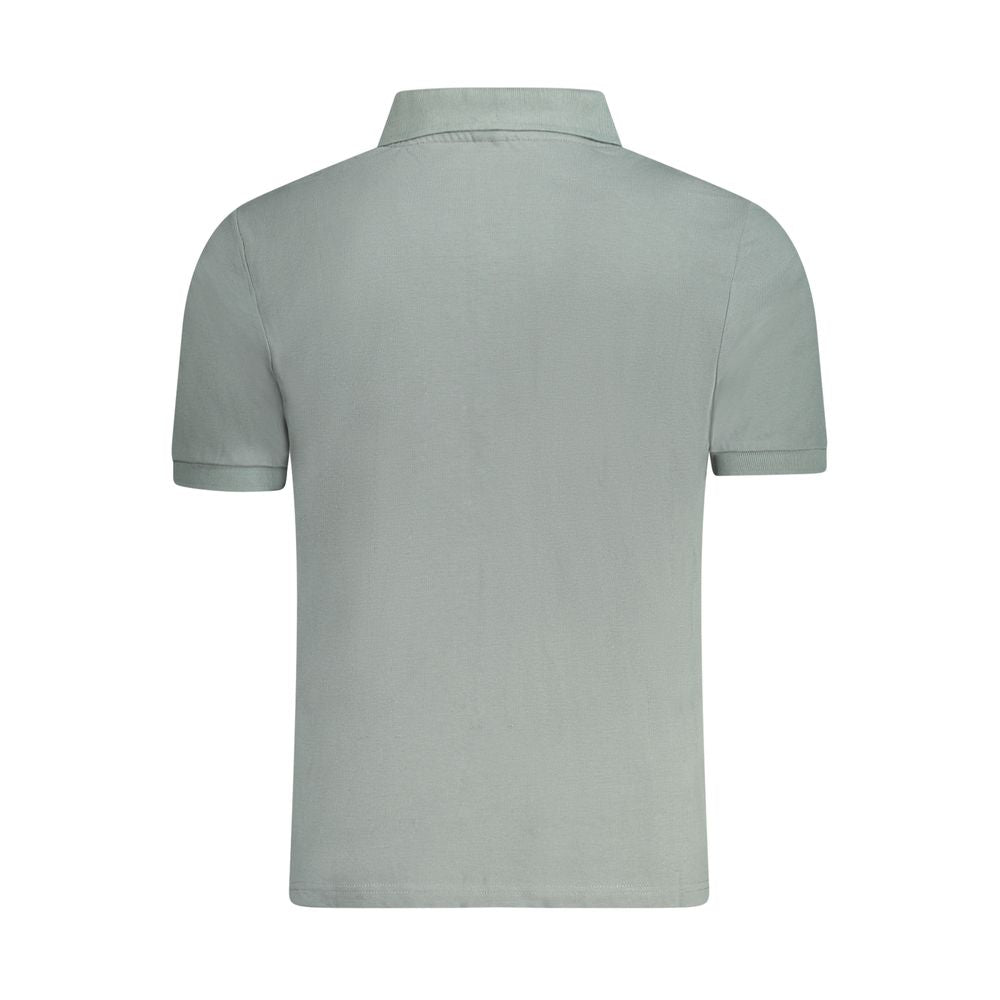 Green Cotton Men Polo Shirt