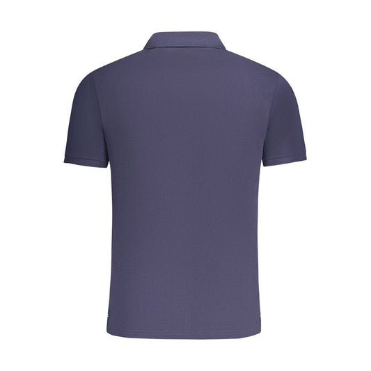 Blue Cotton Men Polo Shirt