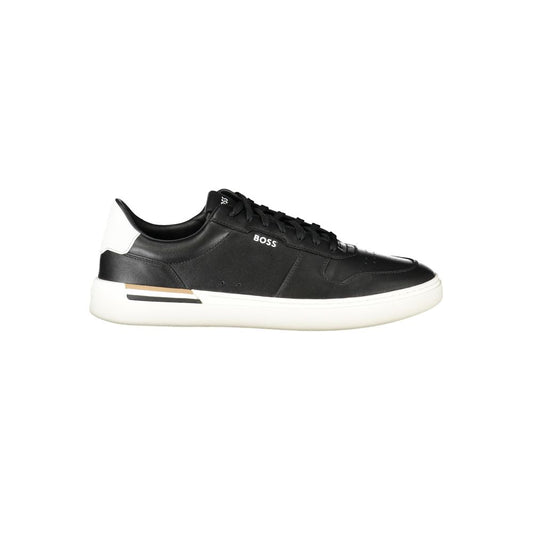 Black Leather Men Sneaker