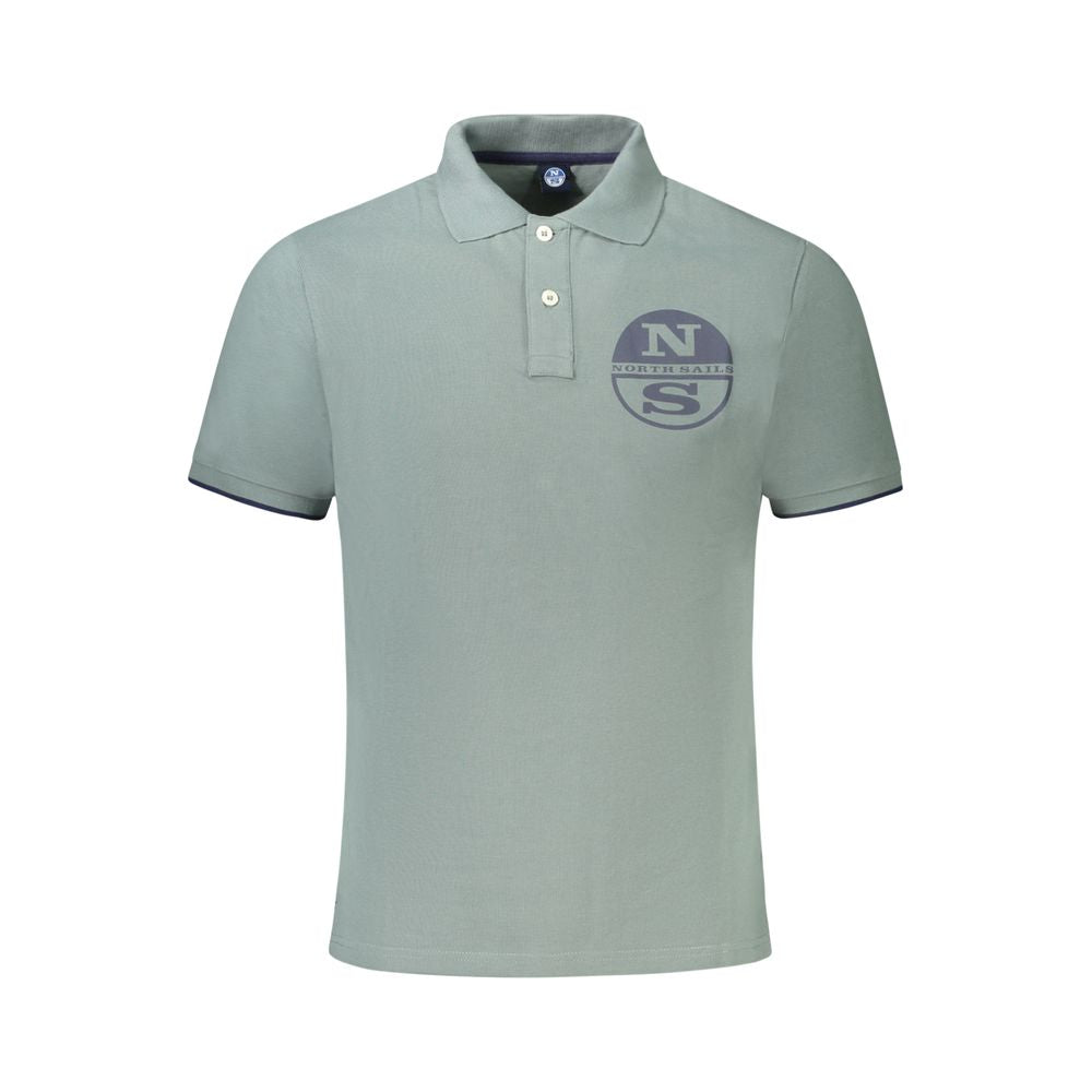 Green Cotton Men Polo Shirt