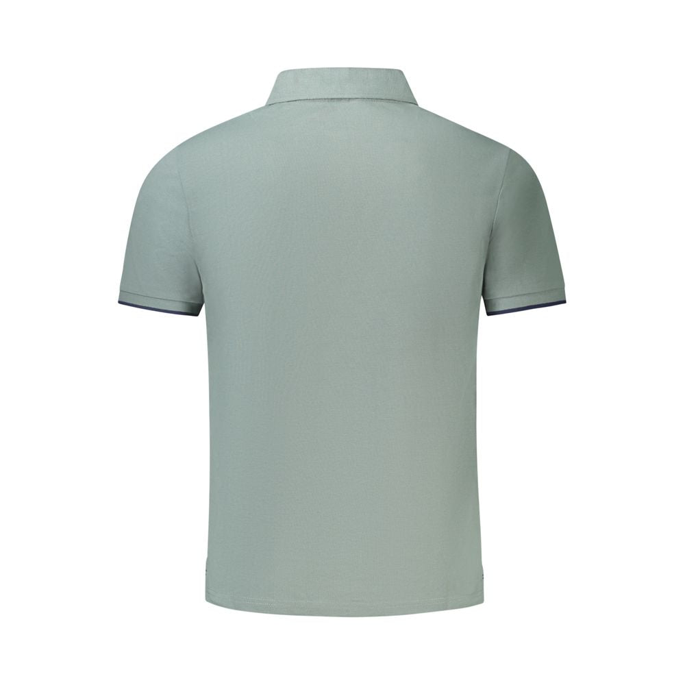 Green Cotton Men Polo Shirt