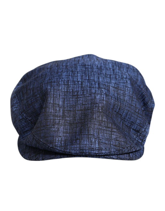 Blue Cotton Stretch Newsboy Hat