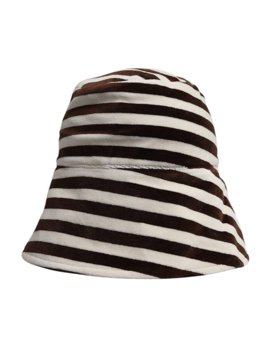 Black White Stripes Cotton Bucket Cap