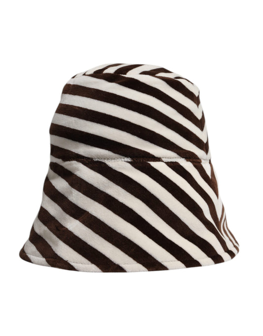 Black White Stripes Cotton Bucket Cap