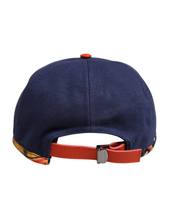 Blue Cotton 6 Panels Baseball Cap