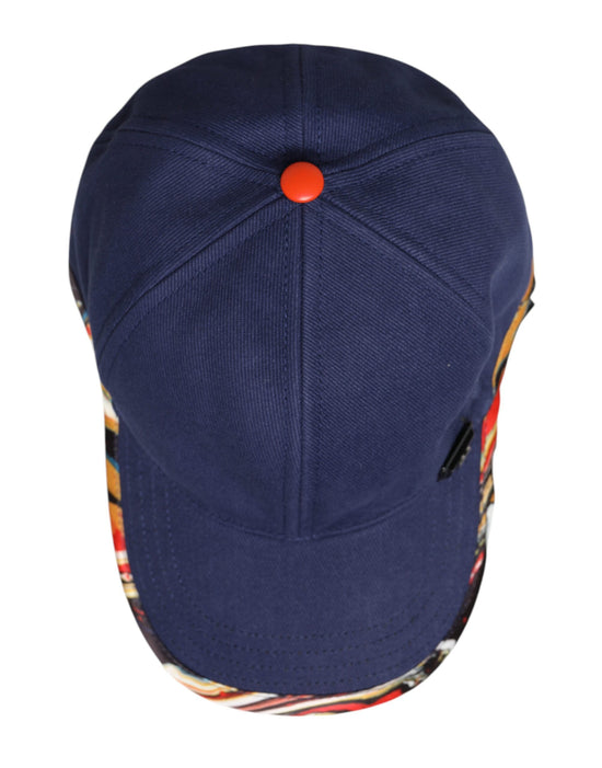 Blue Cotton 6 Panels Baseball Cap