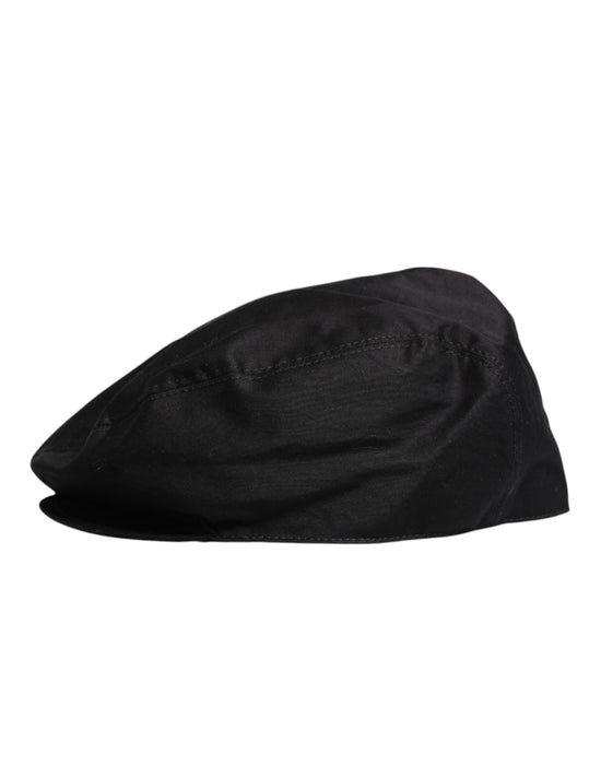 Black Cotton Newsboy Capello Cabbie Hat