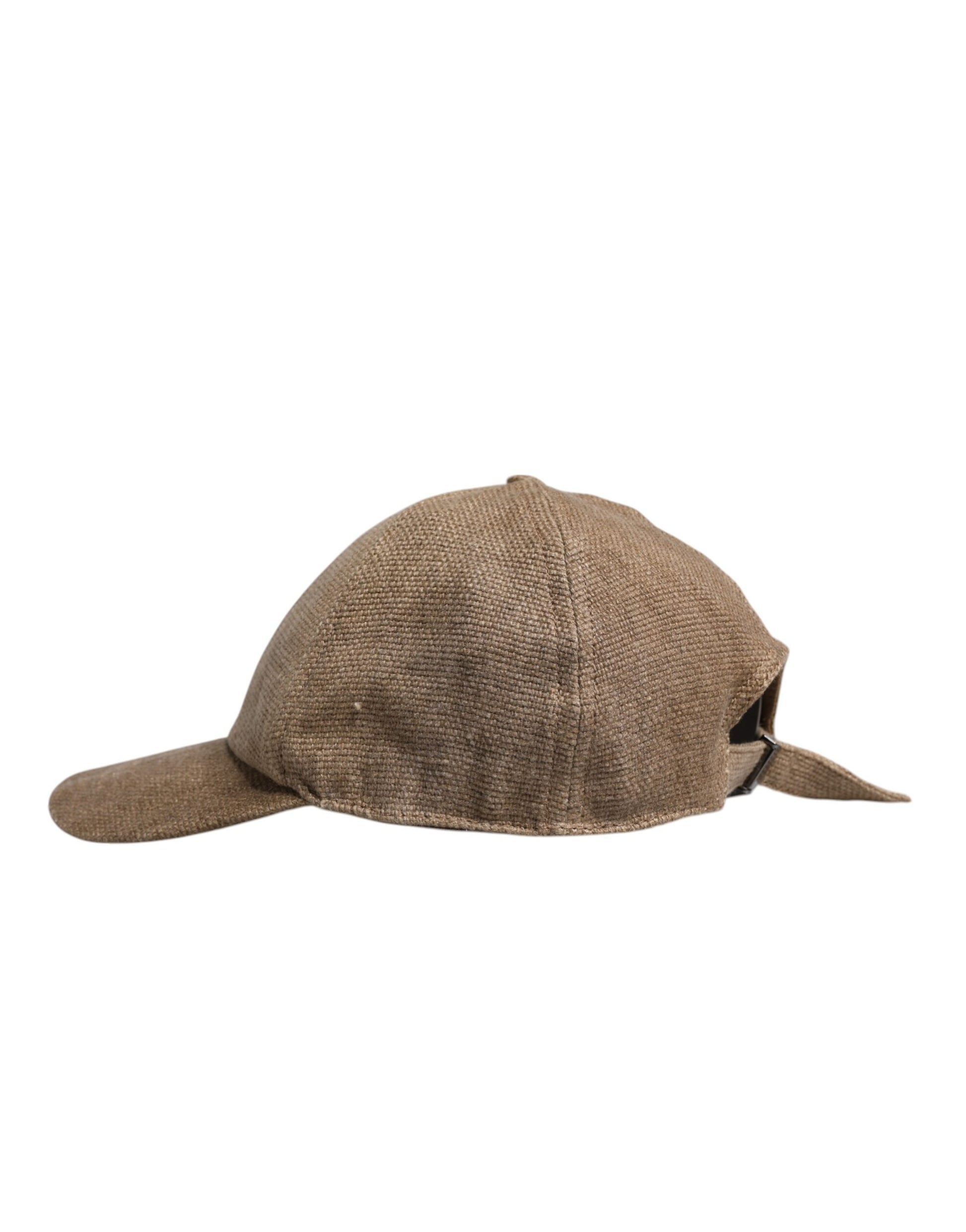 Brown Linen 6 Panels Baseball Cap