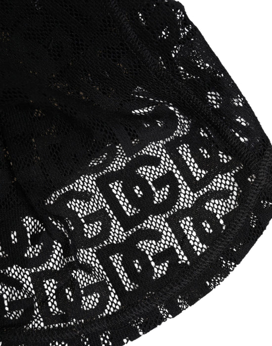 Black Logo Mesh Cotton Ski Mask Balaclava Hat