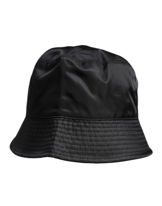 Black Cotton Wide Brim Bucket Hat