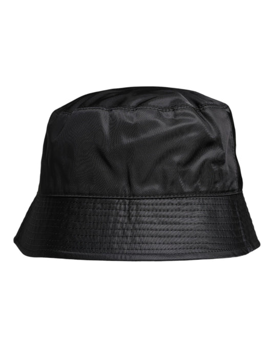 Black Cotton Wide Brim Bucket Hat