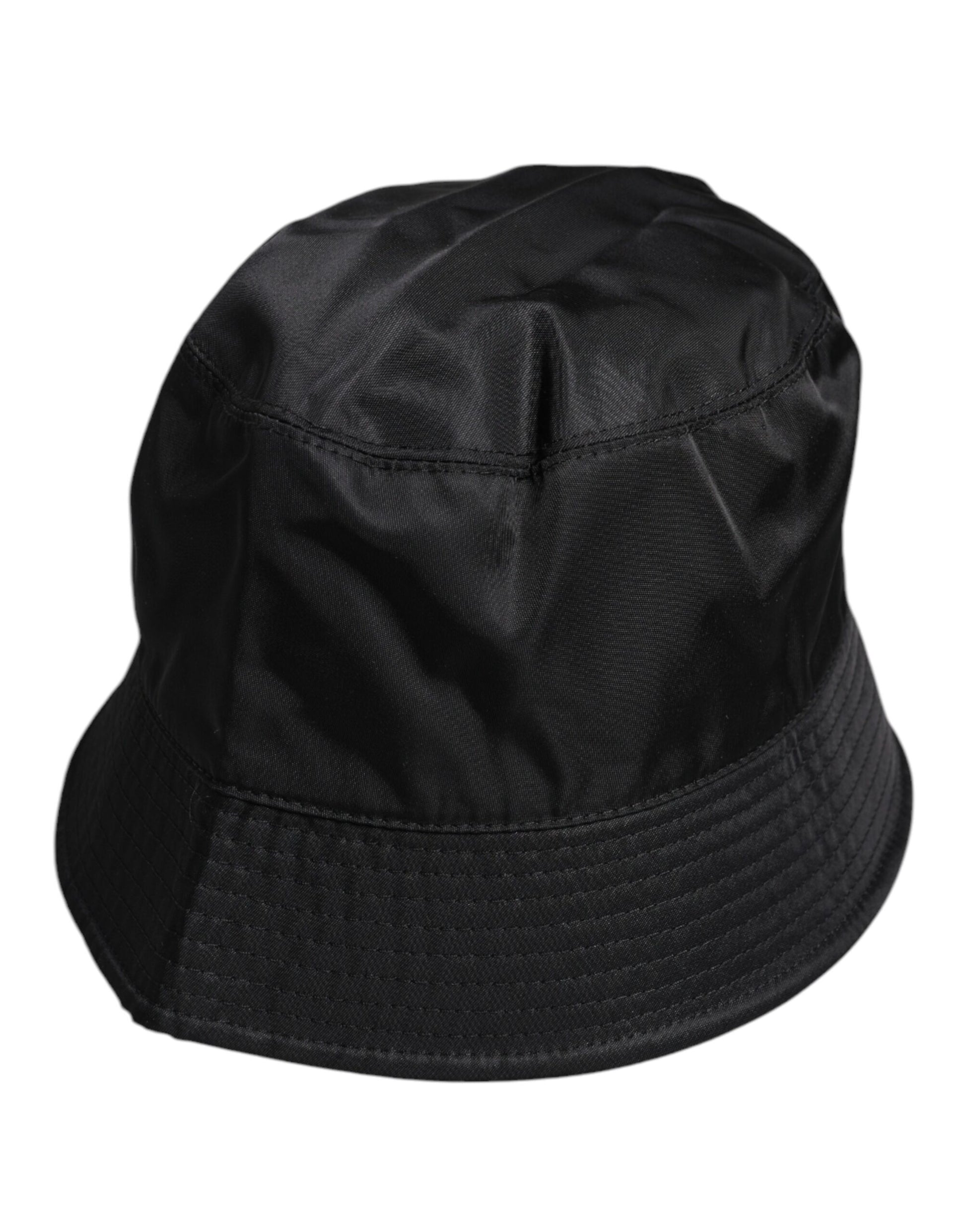 Black Cotton Wide Brim Bucket Hat