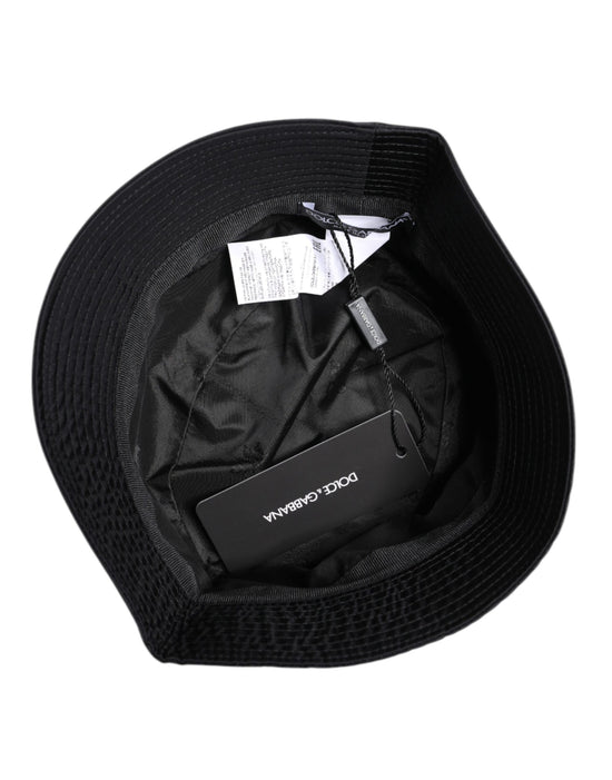 Black Cotton Wide Brim Bucket Hat