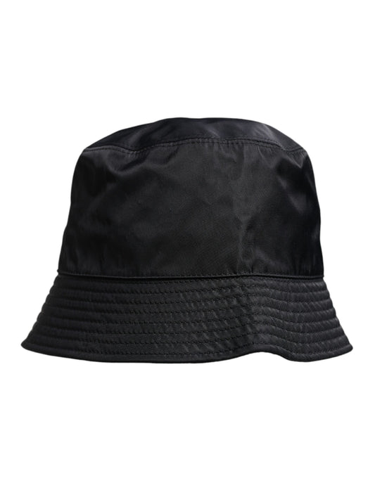 Black Cotton Wide Brim Bucket Hat