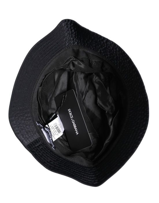 Black Cotton Wide Brim Bucket Hat