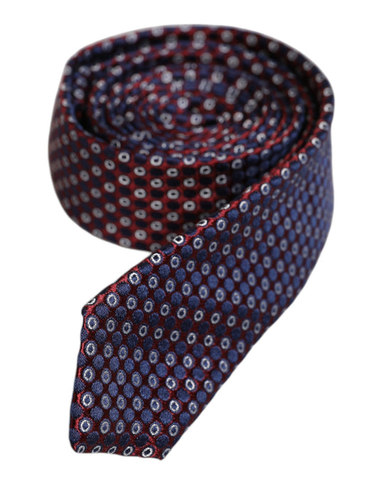 Red Blue Circles Silk Adjustable Necktie Tie