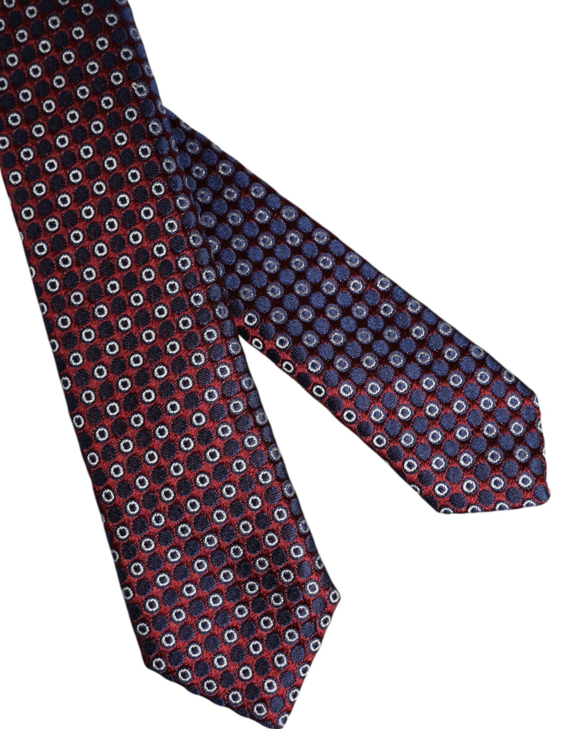 Red Blue Circles Silk Adjustable Necktie Tie