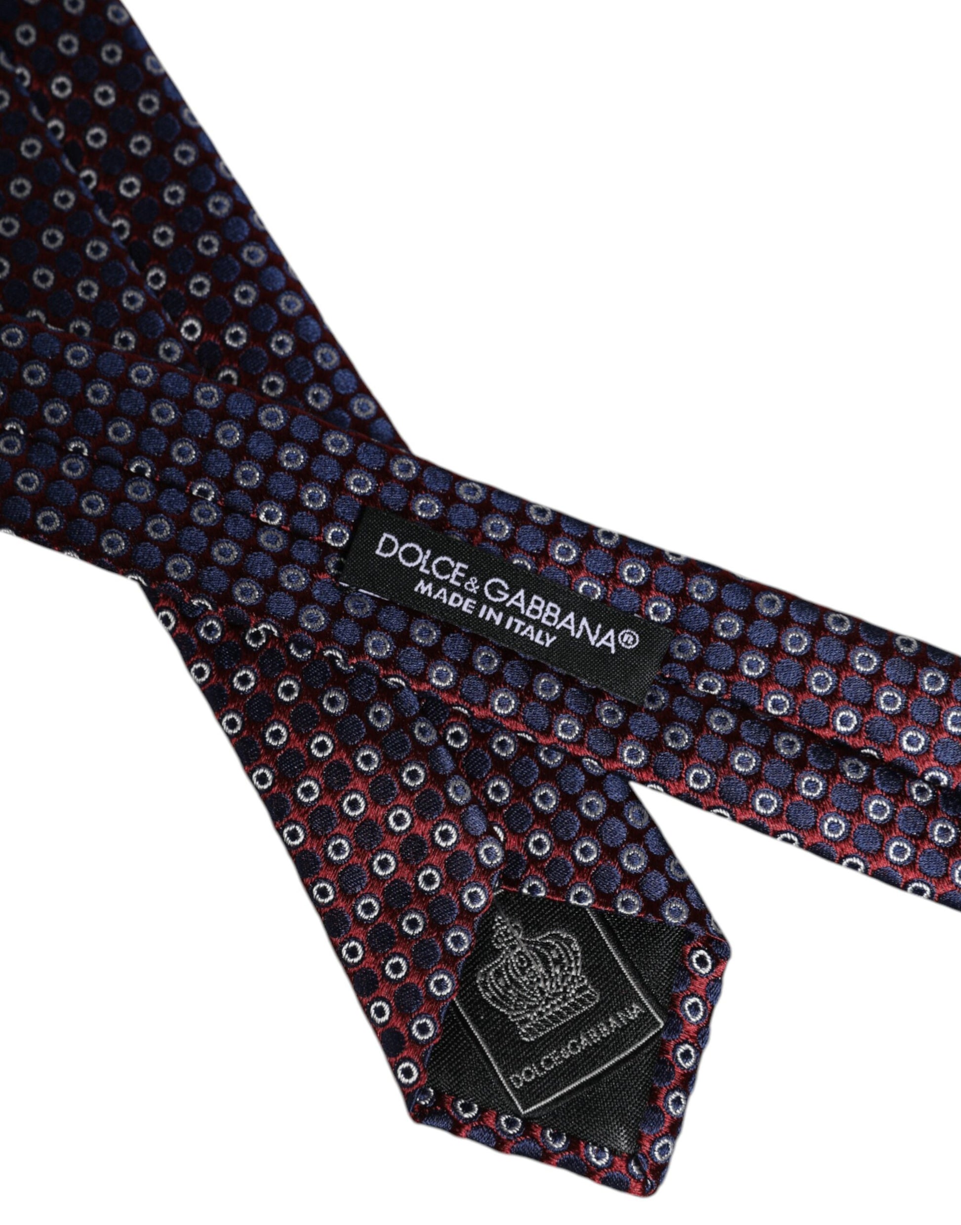 Red Blue Circles Silk Adjustable Necktie Tie