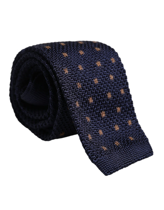 Blue Polka Dot Silk Adjustable Necktie Tie