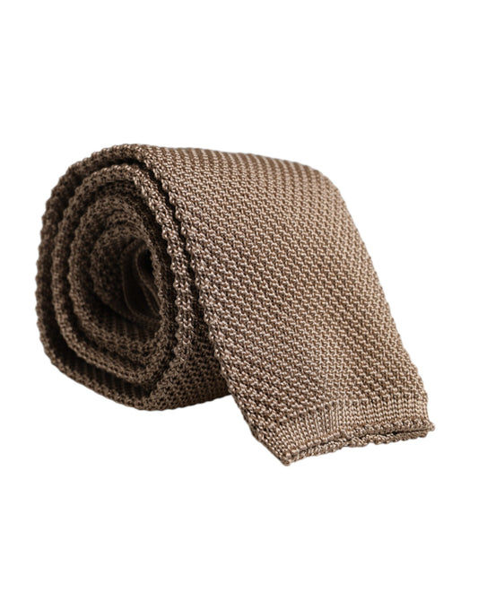 Brown Silk Adjustable Necktie Tie