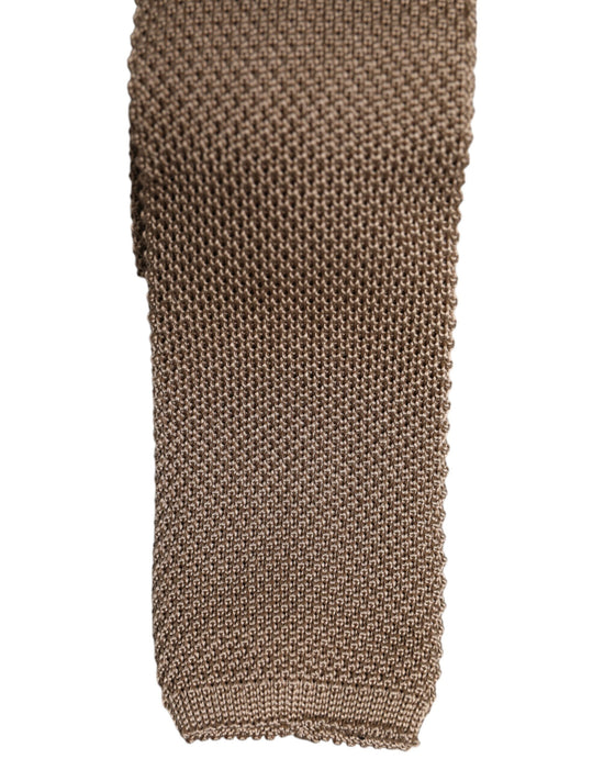 Brown Silk Adjustable Necktie Tie