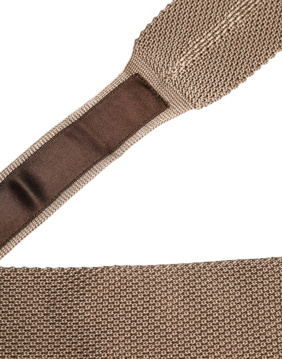 Brown Silk Adjustable Necktie Tie