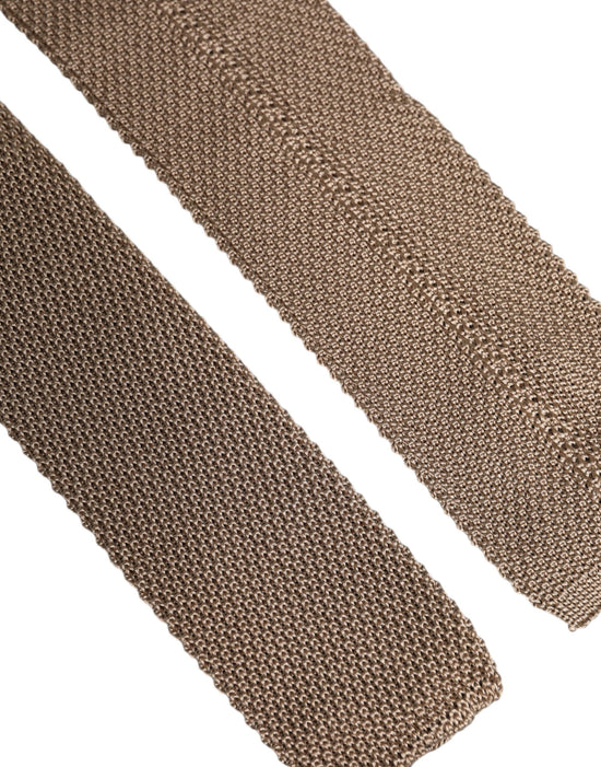 Brown Silk Adjustable Necktie Tie