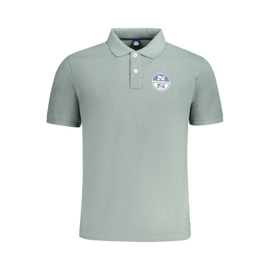 Green Cotton Men Polo Shirt