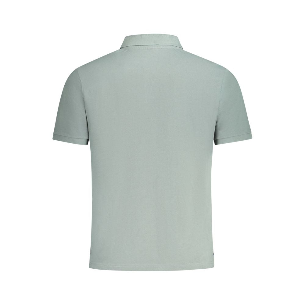 Green Cotton Men Polo Shirt