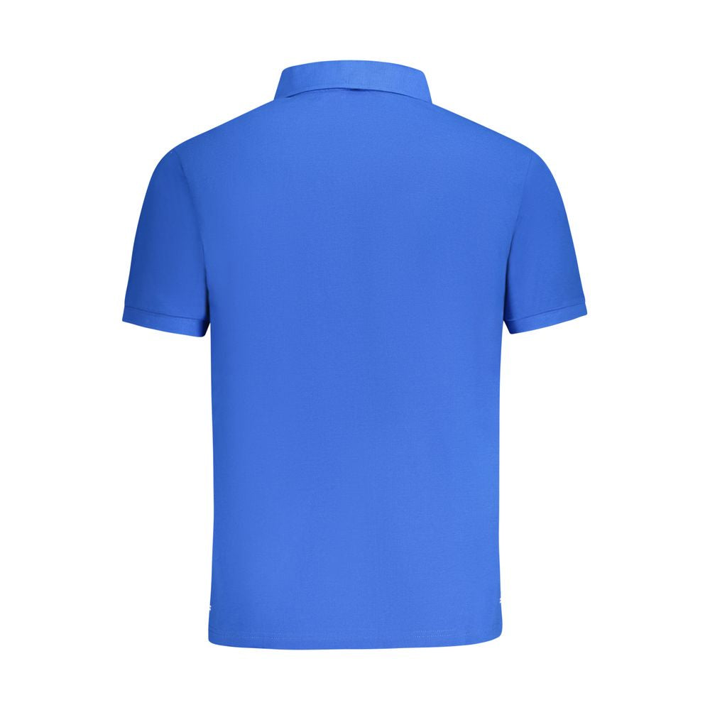 Blue Cotton Men Polo Shirt