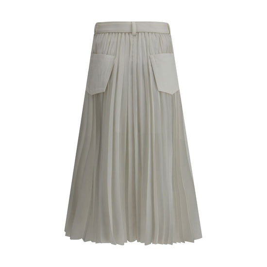 Denim plissè midi Skirt