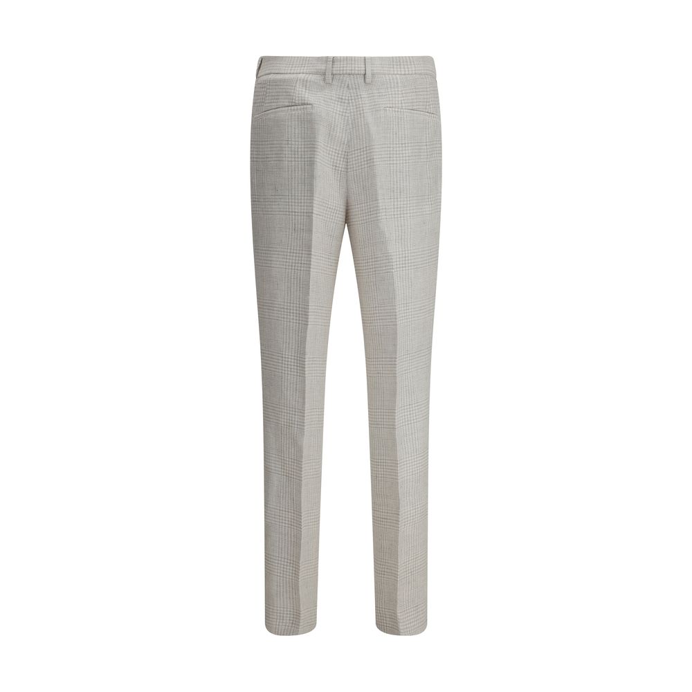 Check pattern linen Pants